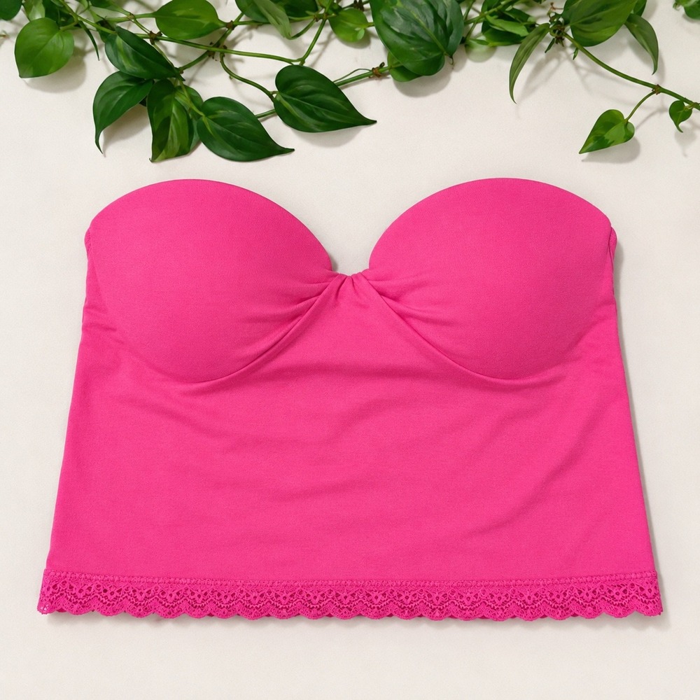 Victoria's Secret Y2K Hot Pink Barbiecore Sweetheart Bandeau Tube Top 34C